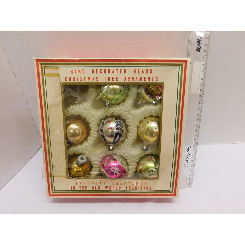 Vintage Romanian Glass Christmas Tree Ornaments Commodore MFG
